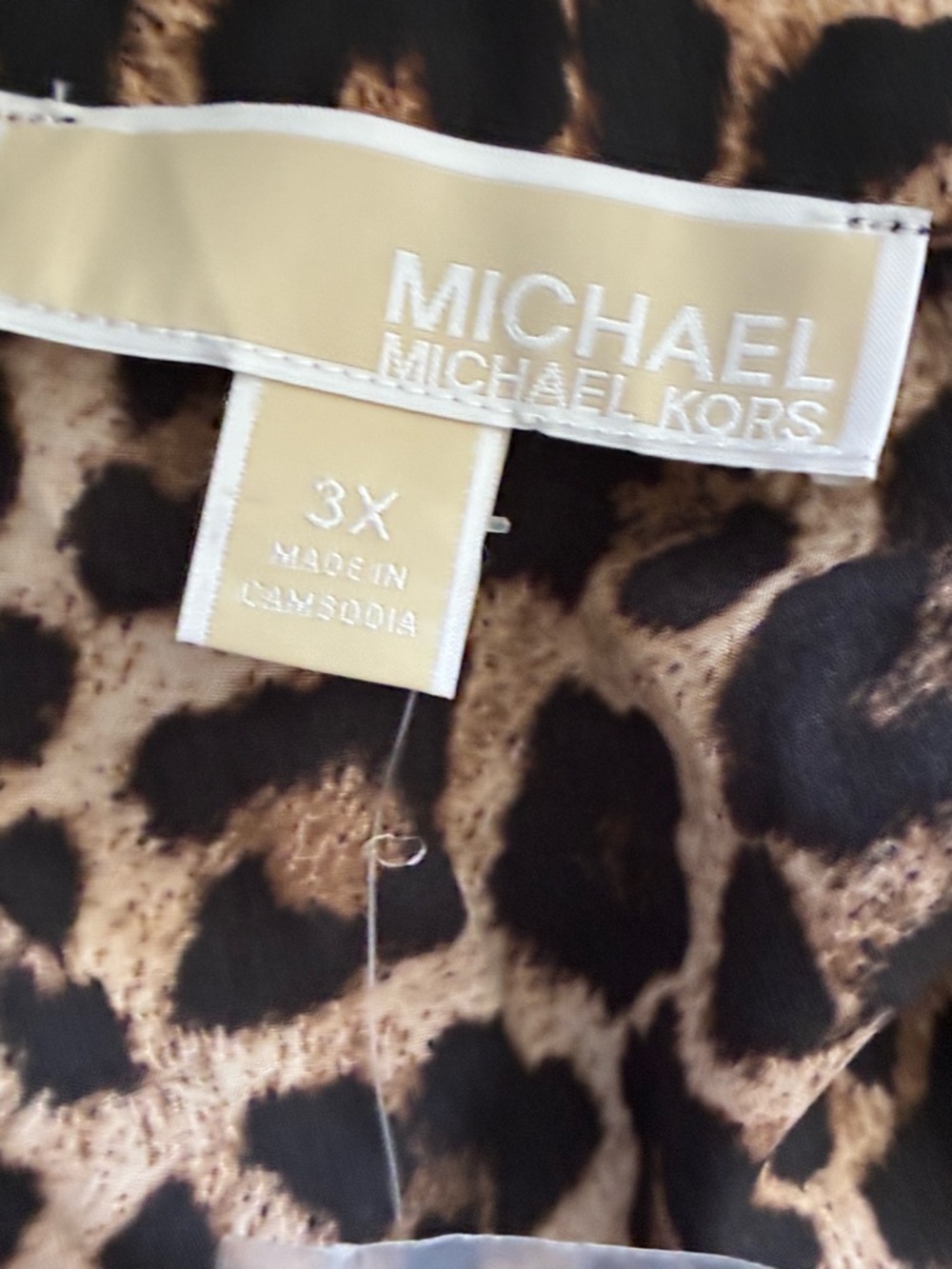 Michael Kors Leopard Animal Print Zipper blouse top jacket Plus Size 3X New - Picture 16 of 16